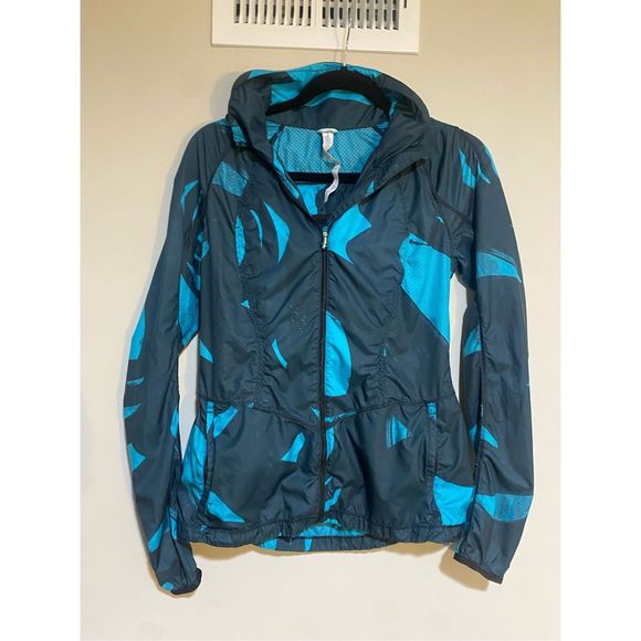 Lululemon Back Pack It Jacket Back Spin Stroke Peacock Blue Black Sz 6, MP $138 - Picture 4 of 9